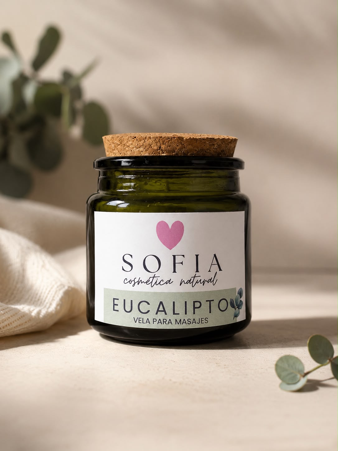 Vela para masajes SOFIA (Eucalipto)